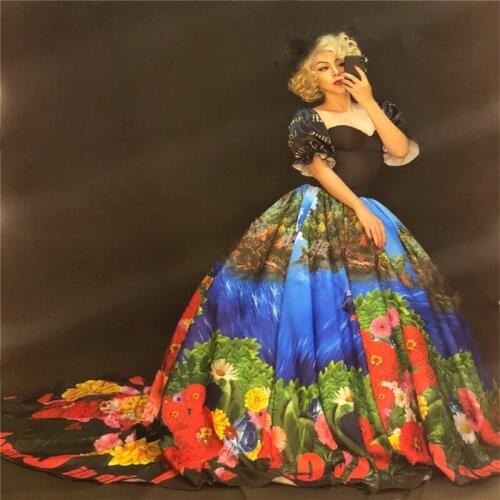 K26 Singer performance dresses female Mopping skirt catwalk stage wears party ballroom dance costumes models outfit club show dj