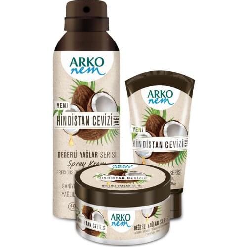 Coconut Oil 3 Pieces Set Moisturizing 60ml Hand 200ml Face Body 150 Ml Spray Moisturizer Cream Precious Oils Day Night Dry Skin