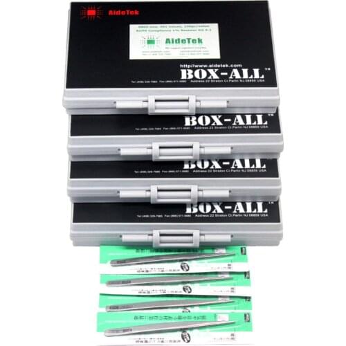 AideTek SMD SMT 0805 1% E96 Resistor Kit 491 Values 100pc/value 4 BOX-ALL ROHS resistor storage box plastic part box R08E96100