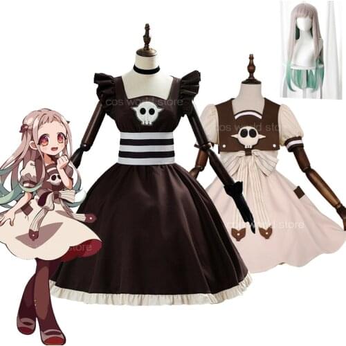 Anime Toilet-bound Hanako-kun Yahiro Nene Cosplay Costume Women Dress Uniform Wig Shoes Suit Activity Party Hair Accessories Cos