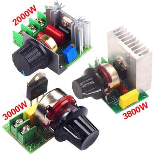 AC 220V 2000W 3000W 3800W SCR Dimming Motor Speed Controller Thermostat Electronic Voltage Regulator Module