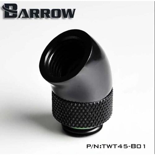 Barrow PC water cooling Fittings 45 degree G1/4 tube connector Black/Silver/White/Gold,water cooler heatsink Adapter TWT45-B01