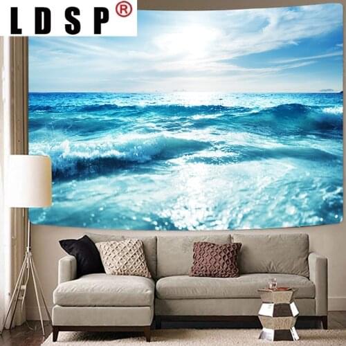 LDSP The Great Wave Blue Sea Tapestry Landscape Wall Hanging Tapestries Wall Cloth Background Psychedelic Blanket Home Decor