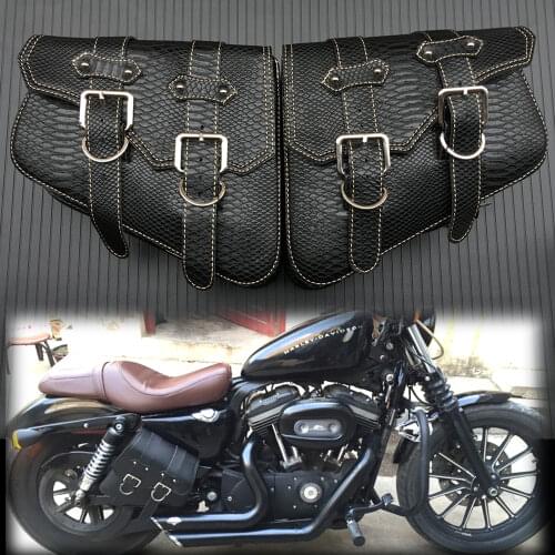 Left Right Universal PU Leather Motorcycle Saddlebag for Harley Sportster for Honda Suzuki Kawasaki Yamaha