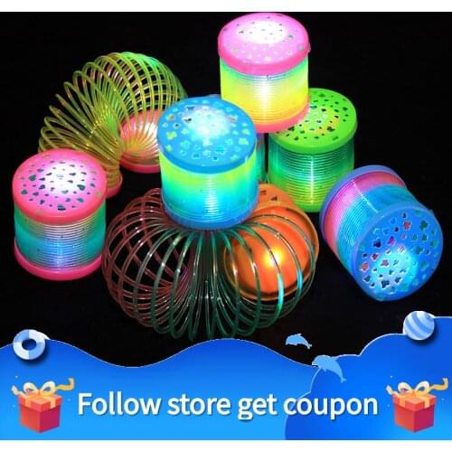 Luminescent Projection Rainbow Spring Childrens Toys Plastic Creative Gift Early Educational Games Stretching Elasticity Adult