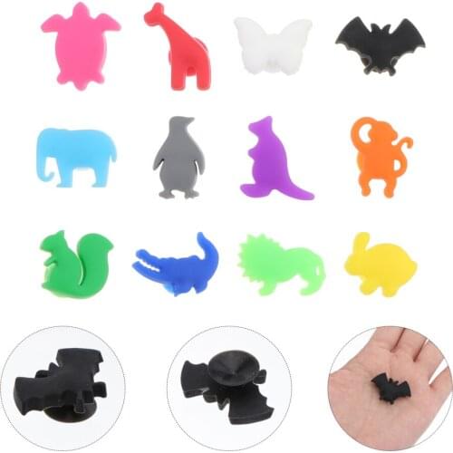 12PCS Silicone Glass Marker Creative Animals Design Drink Charms Label Mark Glass Identification for Party Banquet