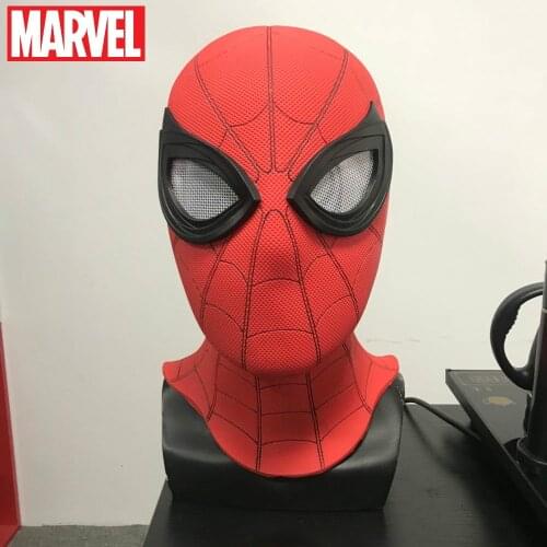 Marvel Cosplay Spiderman Hero Expedition Hood Mask Pvc Black Stealth Suit Surrounding Halloween Hat Boys Day Gift