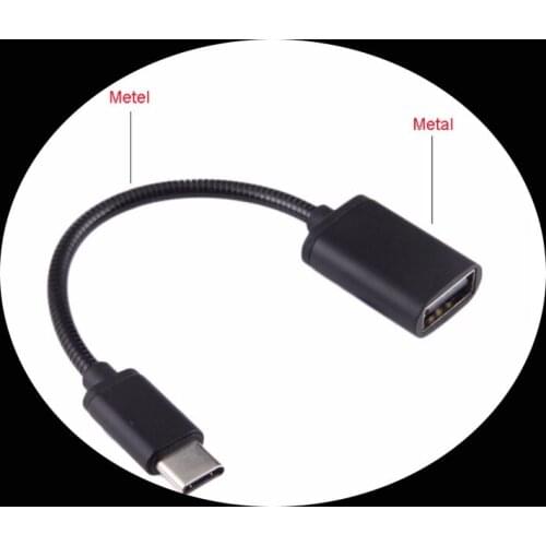 Metal spring cable Type C OTG Cable For Samsung S8 Macbook Nexus 5X 6P USB 3.0 Female to Type C Male Adapter For Huawei P9