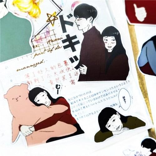 Stickers 21pcs Cute Love men and women Paper Stickers Toys Stickers Flakes Diary car Decoration Diy Scrapbooking Children