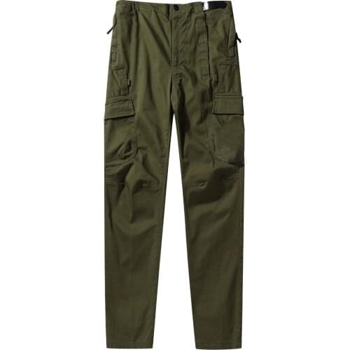 Autumn Mens New Fashion Trend Multi-pocket Stretch Straight-leg Comfortable Overalls Boy Pants