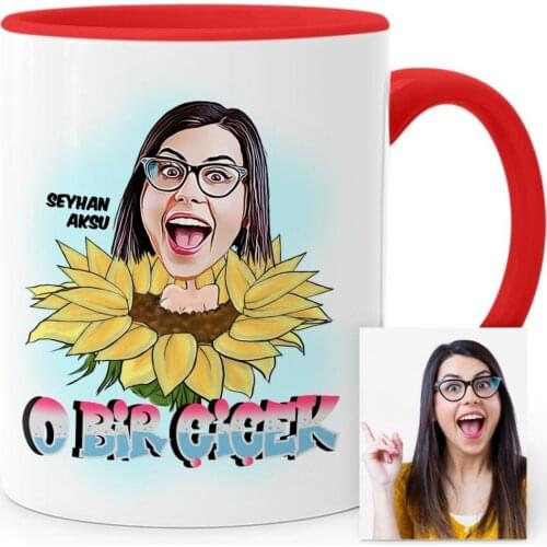 Personalized Custom Women Day Theme Cartoon Red Mug Cup-1