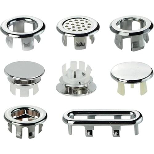 Plastic Spilled Water Ring Overflow Ring Sink Round Ring Bathroom Supplies Overflow Spare Cover Ceramic Basin 1PC Chrome Trim
