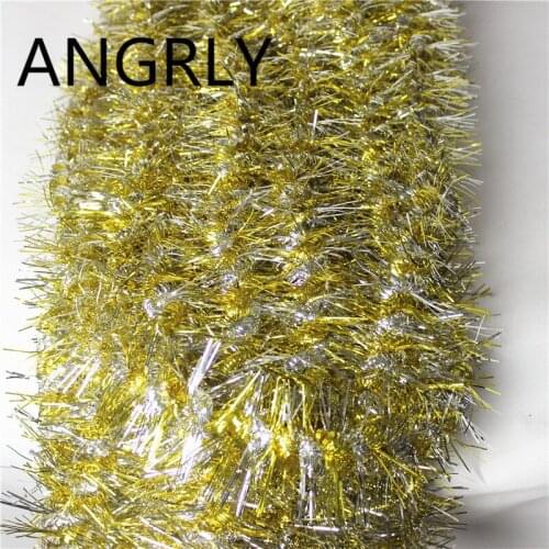 ANGRLY 2m Christmas Tree Festive Evening Double Dragon Ribbon Pull Flowers Color Bars Top Mall Hotel School Wedding Decoration