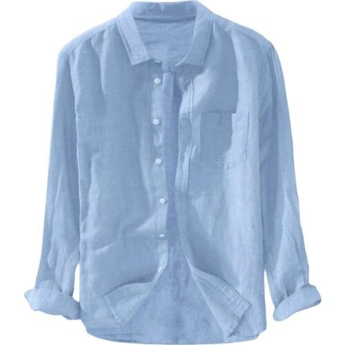 Summer Harajuku Long Sleeve Shirts Male Gothic Solid Chest Pocket Camicias Classic Single Breasted Blouse Turn-down Collar Tops