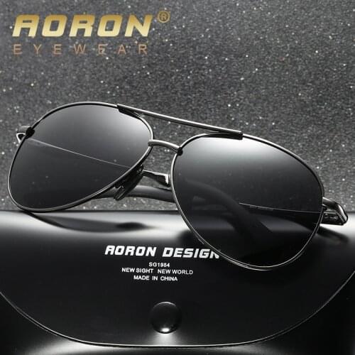 AORON Classic Pilot Driving Sun Glasses Metal Frame Mirror Lens New Polarized Men Sunglasses Sunglasses Men/Women 8013