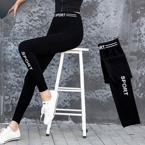 Sport Leggings For Fitness Women Push Up Elastic Letters Print Legging High Waist Plus Size Workout Gym Pants Slim Yoga Pants