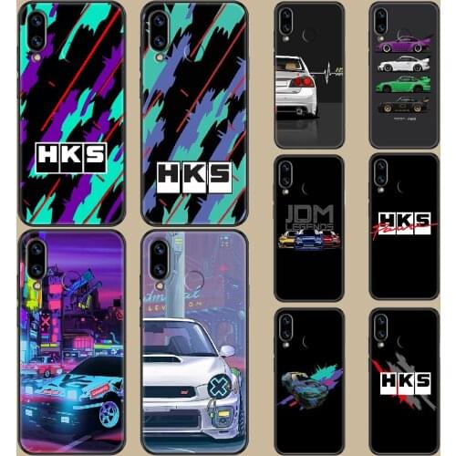 Sports Car HKS JDM Phone case For Huawei Honor 6 7 8 9 10 10i 20 A C X Lite Pro Play black art cover tpu bumper soft prime 3D