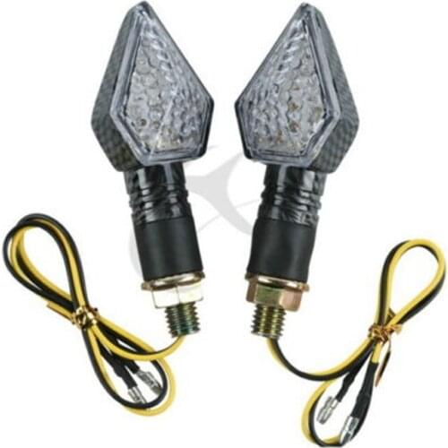 LED Carbon Fiber Turn Signal Amber Lights Indicators Universal Motorcycle