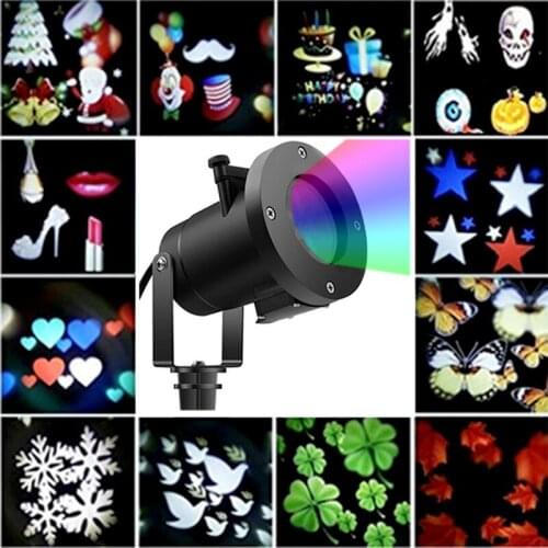 12 Patterns Holiday Led Projector Light Christmas Decoration Moving Light Outdoor Garden Waterproof Party Night Disco Lawn Lamp