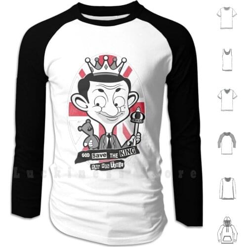 God Save The King Bean Hoodies Long Sleeve Mr Bean Bean Funny England Album Cover Music Teddy Rowan Atkinson
