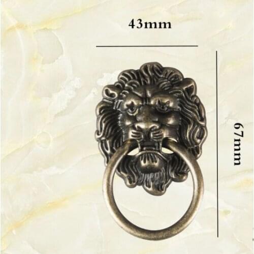 5PCS Vintage Dragon Head Furniture Door Pull Handle Cabinet Dresser Drawer Knobs Ring Handle Furniture Hareware 67*43mm