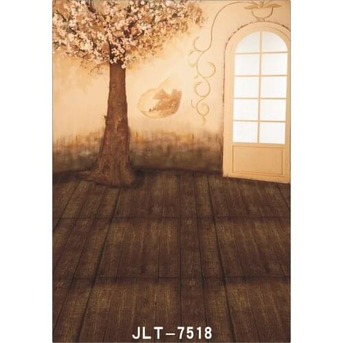 Indoor Wooden Floor Flower Tree Wedding Children Vinyl Background For Photo Studio Props Baby Backdrops for Photography