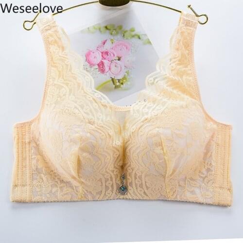 Weseelove 2020 New Push Up Bra Women Lace Bralette Sexy Soutien Gorge Female Large Cup Light and Breathable Gathered Bras M02-3