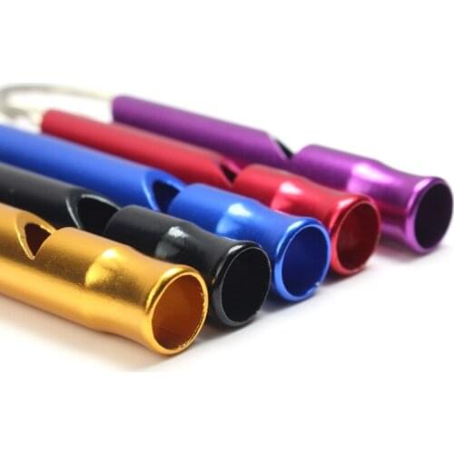 1@# 1PCS Whistles Training Whistle Multifunctional Aluminum Emergency Survival Whistle Keychain for Camping Hiking Outdoor Sport