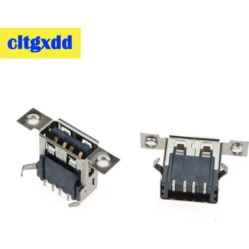 10pcs USB 2.0 Female Jack Dock USB data interface 4Pins Micro USB Connector Port Tail Charging Socket With Screw Holes