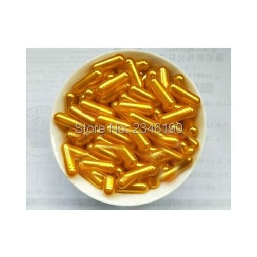 1000pcs/lot Size 00# Empty Pearl Gold Capsule Shells, DIY High Grade Safety Powder Refillable Containers,Elegant Mask Subpackage