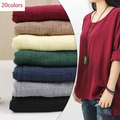 130cmx50cm Solid Color Sand Washing Treatment Cotton Linen Cloth Slub Soft Fabric DIY Sewing Clothes Patchwork Fabric