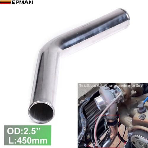 2pcs/unit 63mm 2.5" 45 Degree Aluminum Turbo Intercooler Tube piping L:450 mm For BMW 3 E30 m-technic 318 EP-UP45-450-63