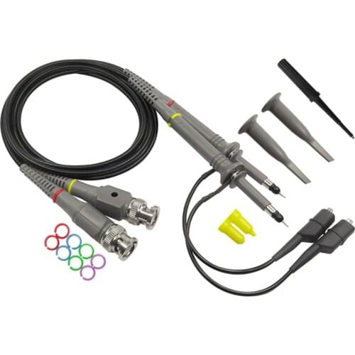 P6100 2PCS Oscilloscope Probe Kit DC-100MHz Scope Clip Test Probe 100MHz For Tektronix HP X1/X10 sonda osciloscopio wholesale