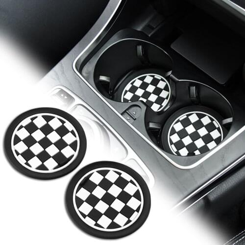 2pcs Car-Styling Pvc non-slip coaster Mat Case For Renault Opel Lada Vw Ford Toyota Chevrolet Kia Skoda Volvo Suzuki Hyundai bmw
