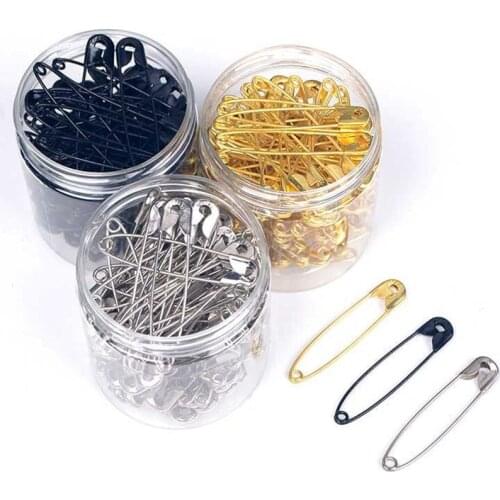 50pcs Safety Pins Black Silver Gold Stainless Steel Needles DIY Sewing Tools Accessory Safety Pin Brooch Apparel Accessories