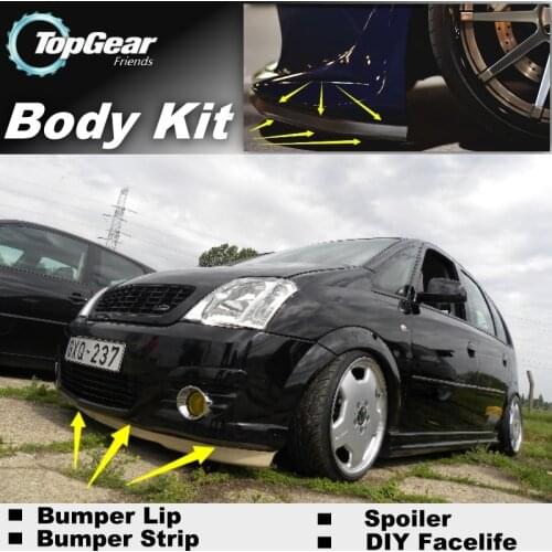 Bumper Lip Deflector Lips For Opel Meriva A / B Front Spoiler Skirt For TopGear Fans to Car Tune View / Body Kit Strip