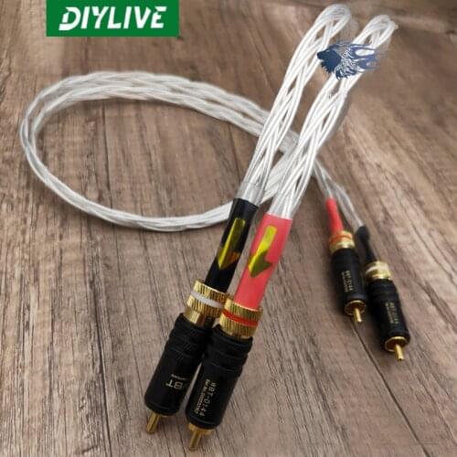 DIYLIVE QED single crystal copper silver - plated signal line fever double lotus audio line RCA amplifier CD over - line