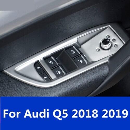For Audi Q5 2018 2019 Window Control Panel Glass Lifter Switch Cover Trim Protectors Car Styling Accessories