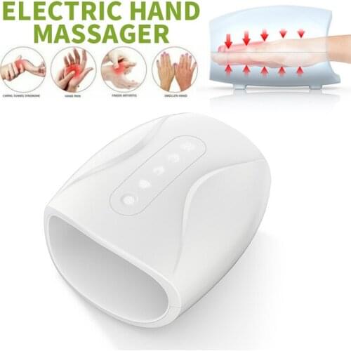 Electric Cordless Hand Massager Finger Relax Physiotherapy For Palm Massage Heat Pressure Point Therapy