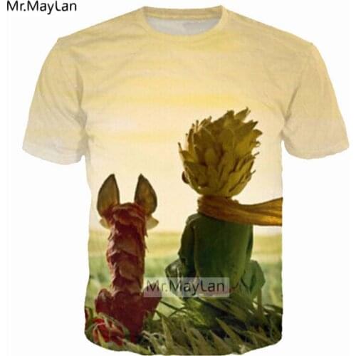 Harajuku French Le Petit Prince 3D Print T shirt Men/Women Streetwear Tshirts Boys Vintage Tee Tshirt Mens Hipster Tops Clothes