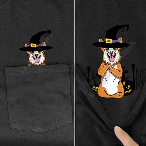 PLstar Cosmos T Shirt summer pocket Halloween dog printed t-shirt men for women shirts tops funny cotton black tees