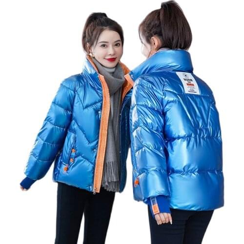Glossy No Wash Down Cotton Jacket Female 2021 New Women Winter Jackets Cotton Padded Warm Thick Ladies Coat Parka Winter Coat