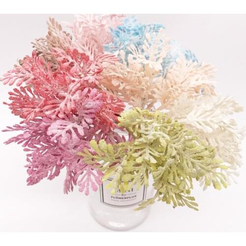 6pcs Artificial Grass Simulation Ferns Plant Artificial Flowers for DIY Scrapbooking Home Wedding Christmas Decoration