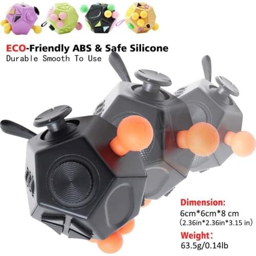 12 Side Decompression Cube Children Adult Fun Cube Toys Relieve Stresses Press Anti Stress Anxiety Depression Relief Magic Cubes
