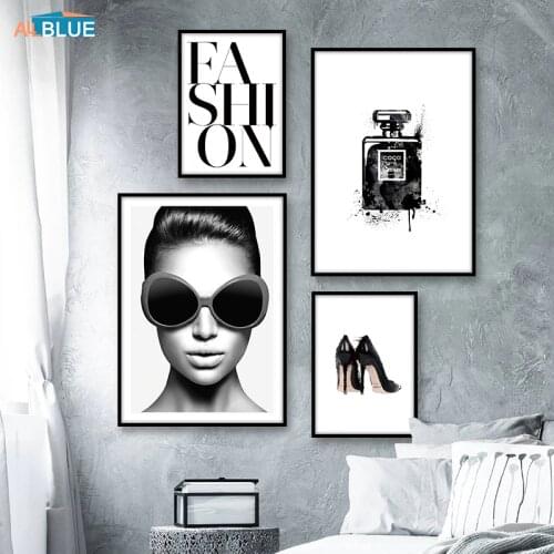 High Heels Perfume Fashion Poster Vintage Canvas Art Print Women Modern Wall Art Pictures Canvas Painting For Living Room Decor
