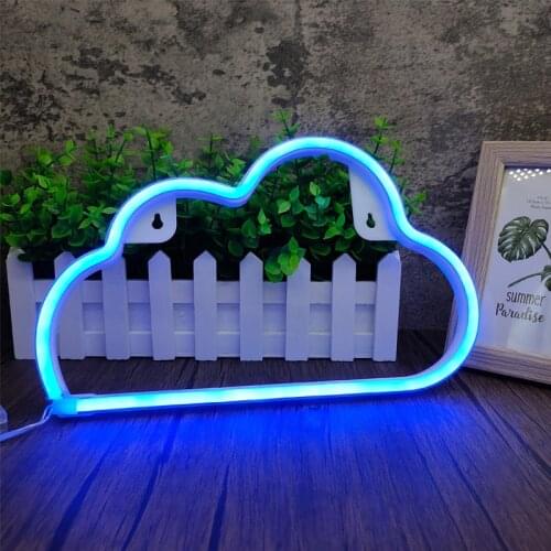 Cloud Shape LED Neon Light Night Lamp Battery or USB Powered Holiday Christmas Wedding Party Wall Home Decoration Kids Gift