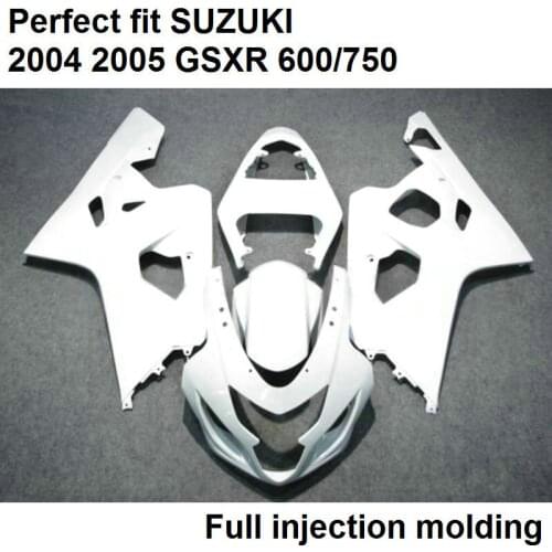 ABS plastic fairings for Suzuki injection molding GSXR600 k4 04 05 white fairing kit GSXR750 2004 2005 WN70