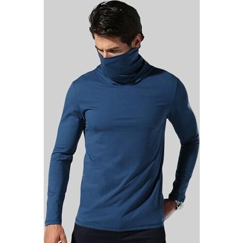 Outdoor Men Sports High Necked Long Sleeved T-Shirt Male Shirt Sports Cycling Mens Clothing Camping Clmibing Hiking Shirt