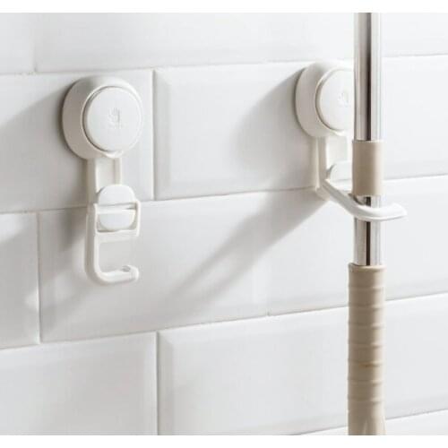 Wonderlife mop hook vacuum sucker traceless shelf household punch-free powerful bathroom mop rack