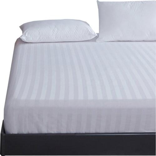 Home Fitted Sheet Elastic Band Bed Cover Bedding Bedspread Hotel Sheet Bedspread Non-slip Mattress Cover Home Bed Sheet White